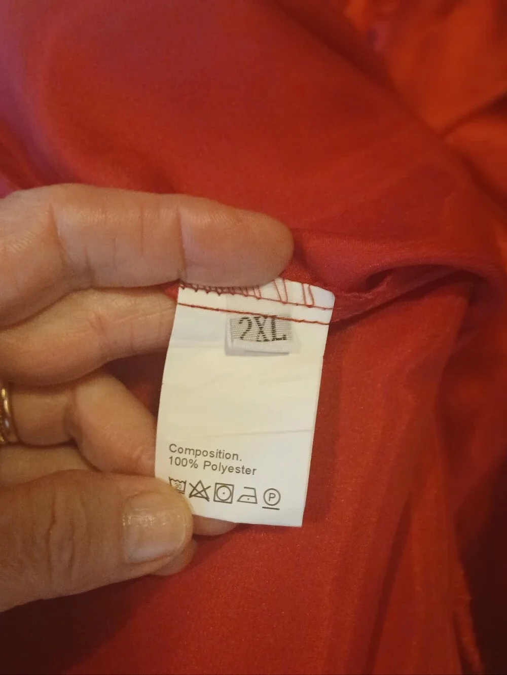 Unbranded Red Off The Shoulder Satin Maxi Nightgown 2XL